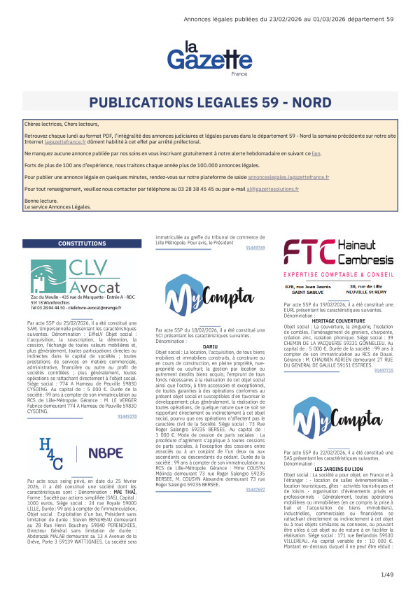 AJL Nord du 23/02/26 au 01/03/26