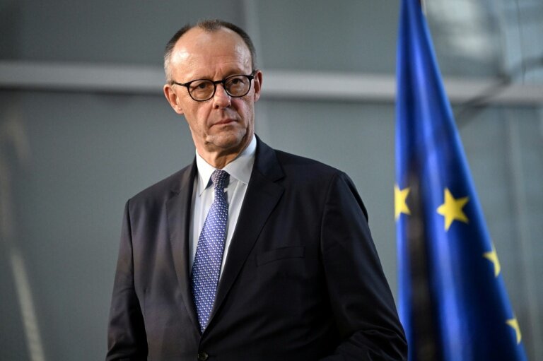 Le chancelier allemand Friedrich Merz, le 16 décembre 2025 à Francfort © Kirill KUDRYAVTSEV
