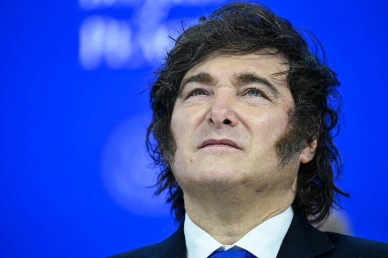 Le président argentin Javier Milei le 22 janvier 2026, à Davos, en Suisse © Mandel NGAN