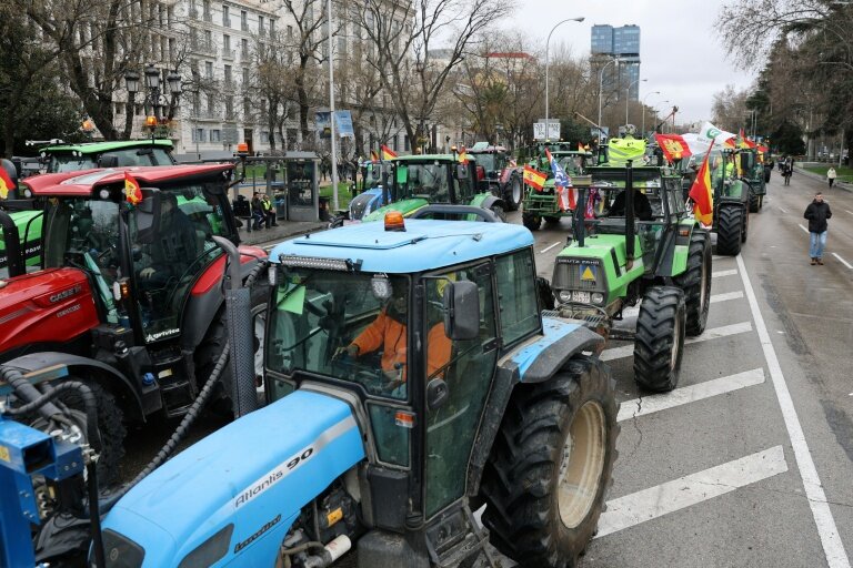 La manifestation des agriculteurs espagnols contre contre l'accord commercial Mercosur, à Madrid le 11 février 2026. © Thomas COEX