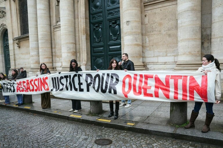 Rassemblement à Paris le 15 février 2026 pour demander "justice pour Quentin", décédé à Lyon après une agression mortelle © ALAIN JOCARD