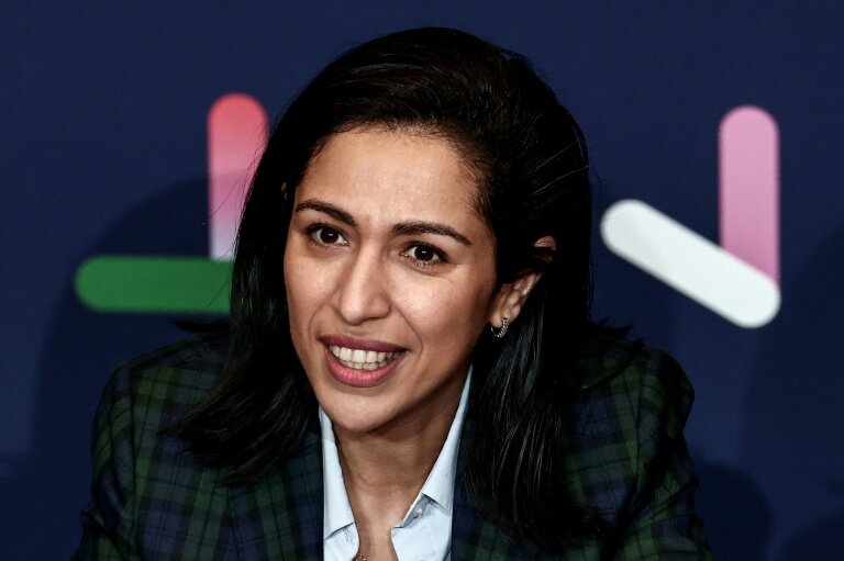 La haute-commissaire à l'Enfance, Sarah El Haïry, le 23 novembre 2025 à Paris © Thibaud MORITZ