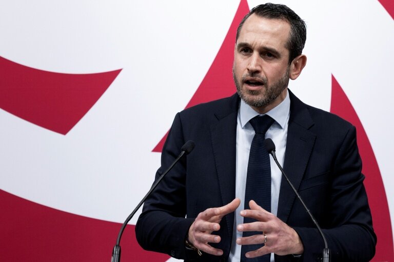 Le secrétaire général du PS Pierre Jouvet lors d'une conférence de presse à Paris, le 26 janvier 2026 © Sébastien DUPUY