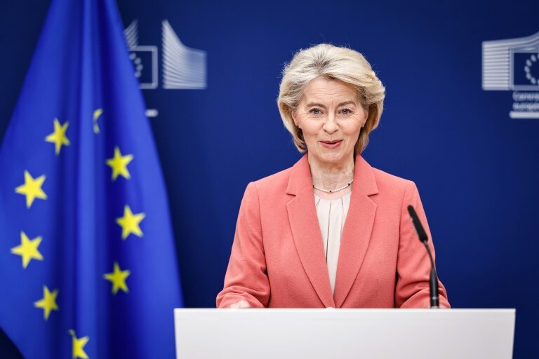 La présidente de la Commission européenne Ursula von der Leyen, à Bruxelles, le 27 février 2026 © Simon Wohlfahrt