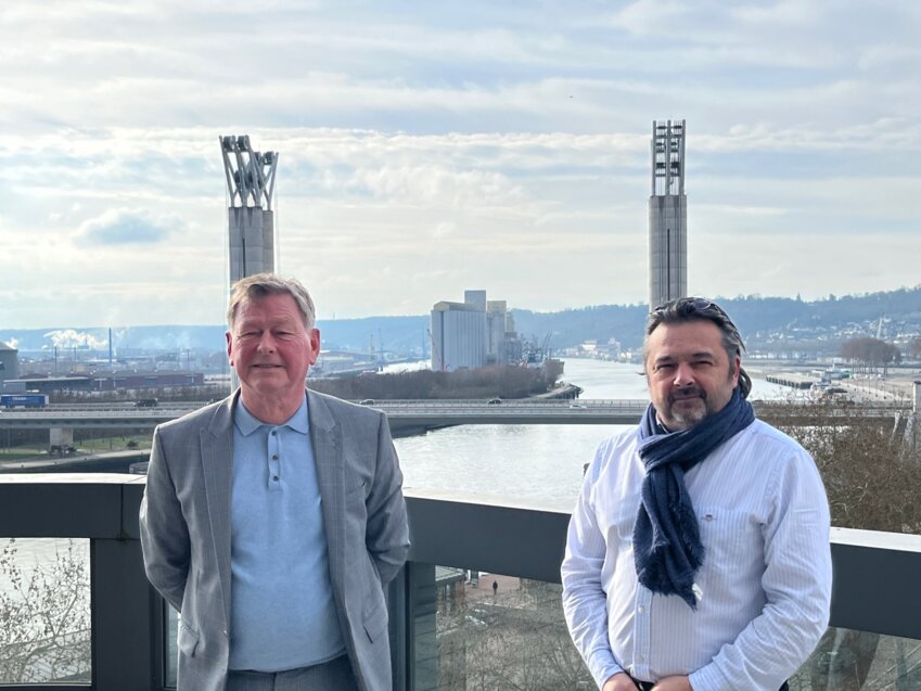 Dominique Chauvin, président de la délégation d'Elbeuf de la CCI Rouen Métropole et Olivier Rousseille, Président de la CCI Rouen Métropole. © CCI Rouen Métropole