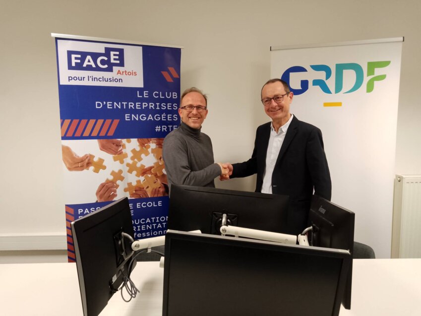 Jean-Philippe CROMARIAS, délégué territorial Arrageois-Douaisis GRDF et Christophe BEAUMONT, président de FACE Artois.