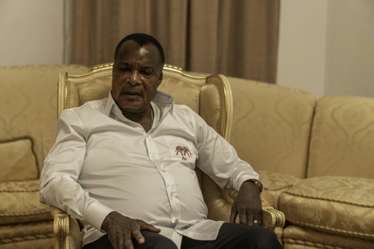 Le président du Congo, Denis Sassou Nguesso, lors d'un entretien avec l'AFP à Dolisie, au Congo, le 1er mars 2026 © Glody MURHABAZI