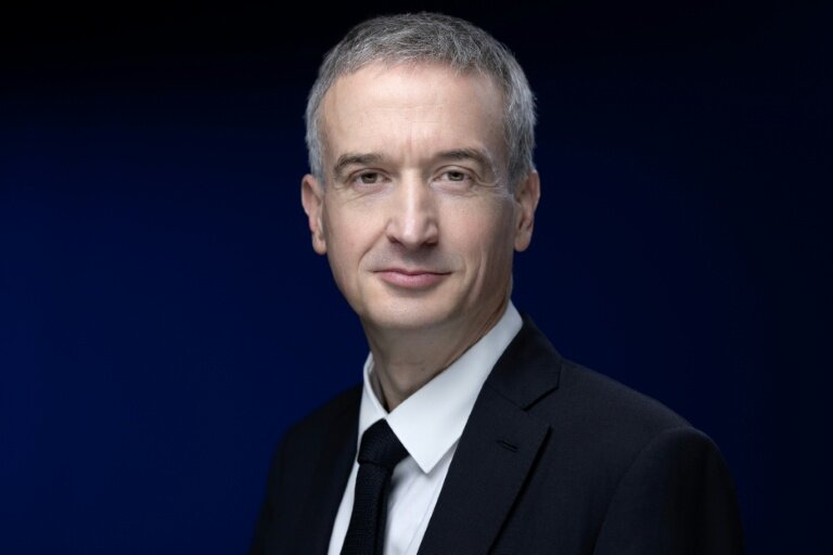 Yann Leriche, directeur général de Getlink, l'exploitant d'Eurotunnel le 21 février 2025 à Paris © JOEL SAGET