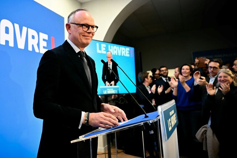 Edouard Philippe (Horizons),  lors du 1er tours des élections municipales au Havre, le 15 mars 2026 © Lou BENOIST