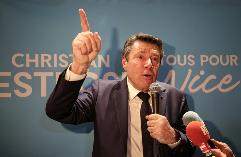 Le maire sortant de Nice Christian Estrosi le 15 mars 2026 à Nice © Valery HACHE