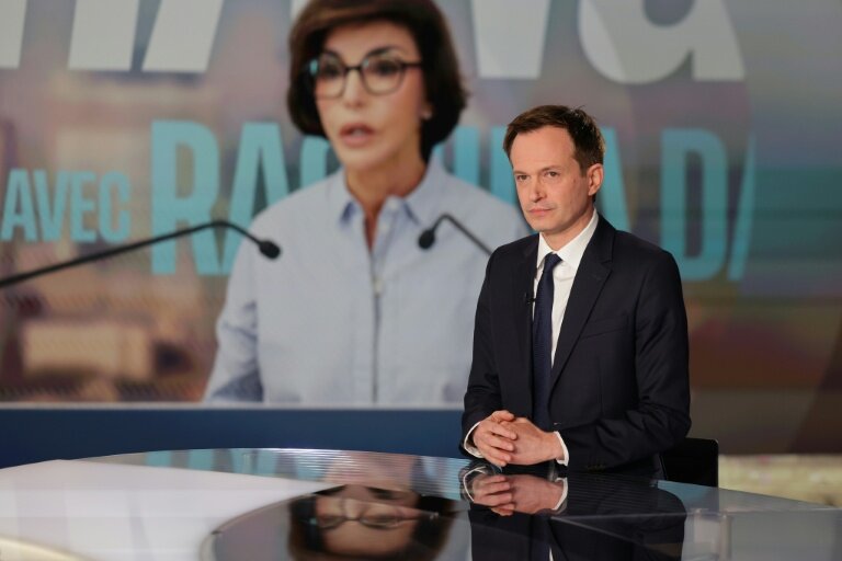 Pierre-Yves Bournazel (Horizons/Renaissance), candidat à la mairie de Paris, sur le plateau du JT de France 2, le 16 mars 2026 à Paris © Ludovic MARIN