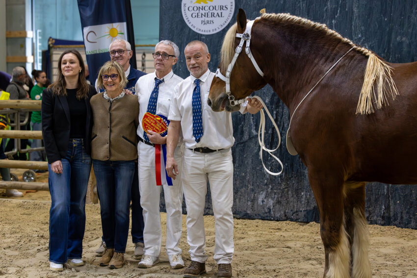 François PERRIN, vainqueur du concours des chevaux de trait Comtois - Photo Xavier DUCORDEAUX © Région Bourgogne-Franche-Comté.