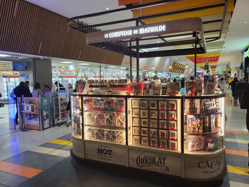 Carrefour Laon va accueillir un kiosque Comptoir de Mathilde comme celui-ci, situé au centre commercial Carrefour Aix-La-Pioline. (c) Comptoir de Mathilde