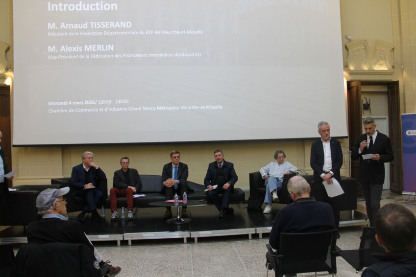 © Emmanuel Varrier. Les candidats à l’élection municipale étaient invités à présenter leur vision le 4 mars à Nancy à l’invitation des professionnels du BTP et de la promotion immobilière.