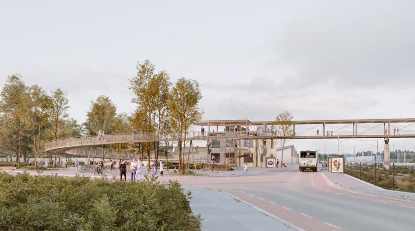 Vision de la future passerelle. © Ailleurs.studio