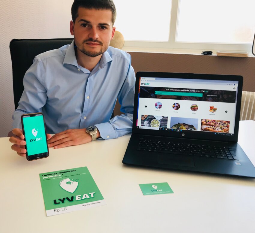 Face à Uber ou Deliveroo, l’application Lyveat se fait une place dans le secteur de la livraison de repas à domicile. Elle est désormais disponible à Mâcon. (© Lyveat)