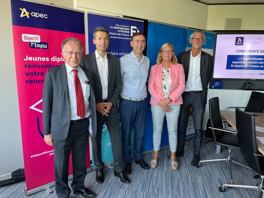 Le Medef, l'Apec, Formasup et EDF mobilisés pour promouvoir l'apprentissage dans le supérieur.