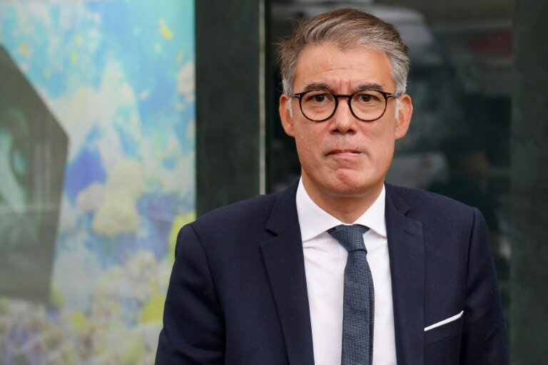 Olivier Faure, premier secrétaire du Parti socialiste, le 12 octobre 2023 à Paris © Ludovic MARIN