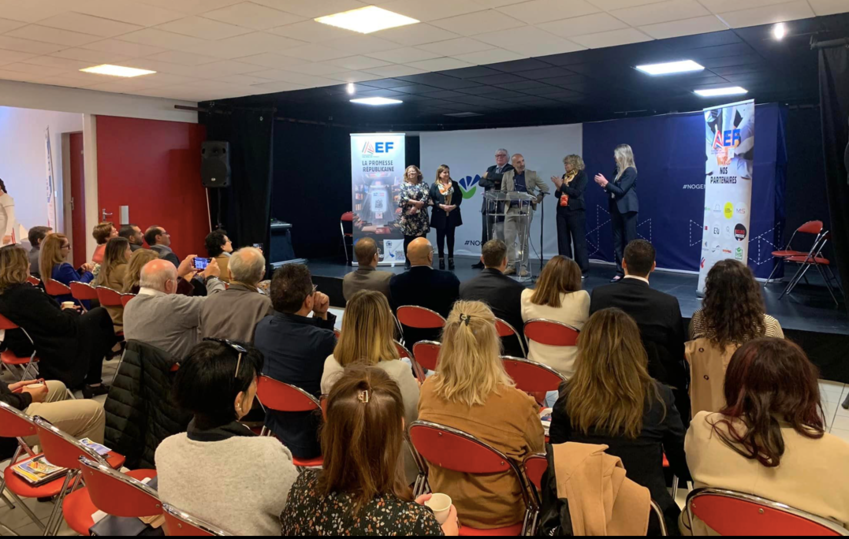 Une soixantaine de personnes étaient réunies, le 28 octobre dernier, pour le lancement de la dixième fédération de l’Association des Élus de France, à Nogent-sur-Oise. (© AEF) 