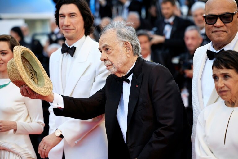 Francis Ford Coppola, au centre, le 16 mai 2024, à Cannes, dans les Alpes-Maritimes © Valery HACHE