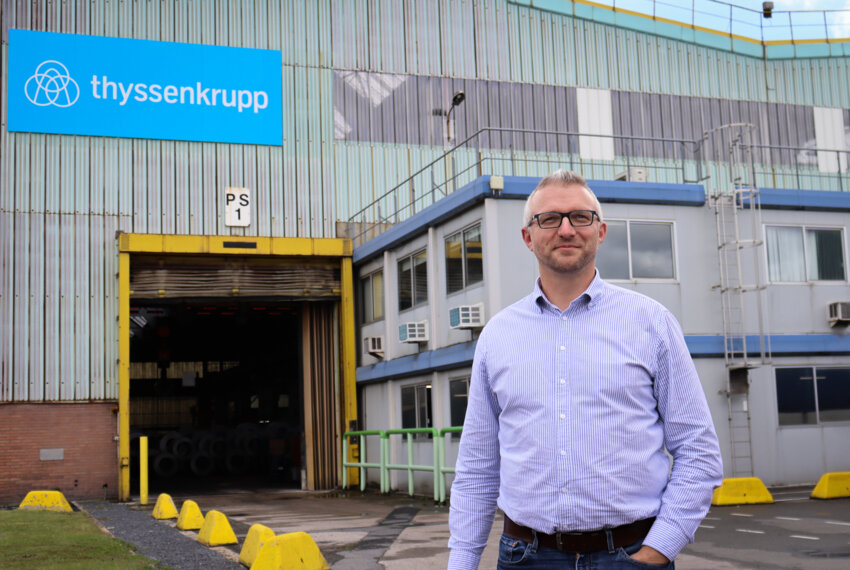 Nicolas Cauderlier, directeur général de Thyssenkrupp Electrical Steel UGO. © E.Chombart