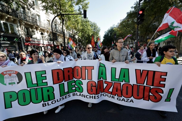 Manifestation pro-palestinienne à Paris, le 5 octobre 2024 © STEPHANE DE SAKUTIN