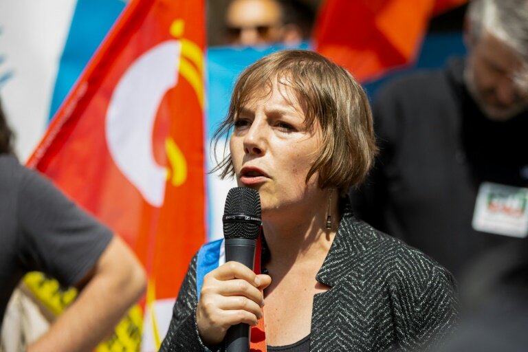 La députée LFI  Sarah Legrain à Paris le 23 mai 2024 © ANTONIN UTZ