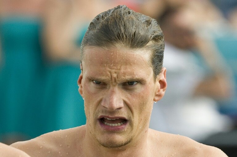 L'ancien nageur Yannick Agnel à Bellerive-sur-Allier le 3 juillet 2016 © THIERRY ZOCCOLAN