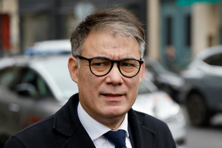 Le Premier secrétaire du PS, Olivier Faure, à l'issue d'une rencontre à l'Elysée, Paris, le 20 février 2025 © Ludovic MARIN