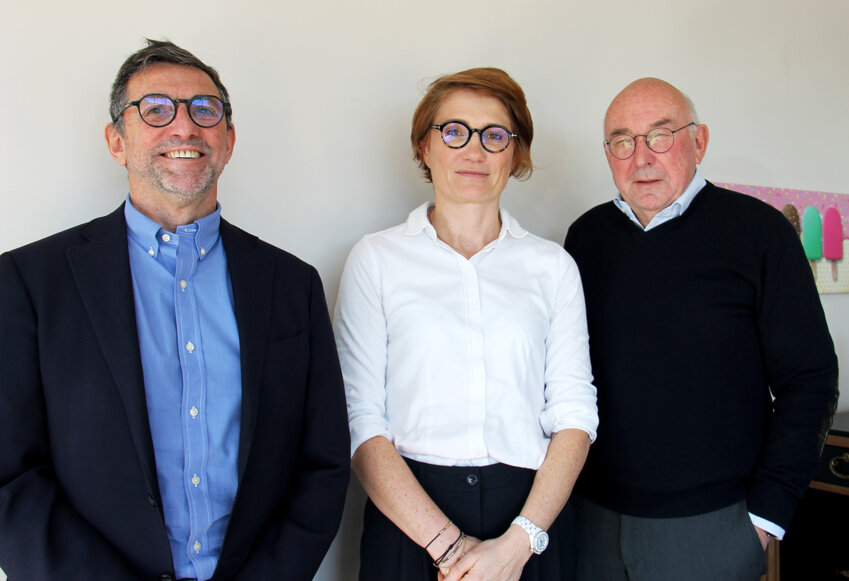 © Emmanuel Varrier. Dominique Mauffrey, président de l’antenne Grand Est du Family Business Network, Sophie Unfricht, sa déléguée régionale et Jacques Bachmann, membre du FBN militent sur l’urgence de l’anticipation en matière de transmission intrafamiliale. 