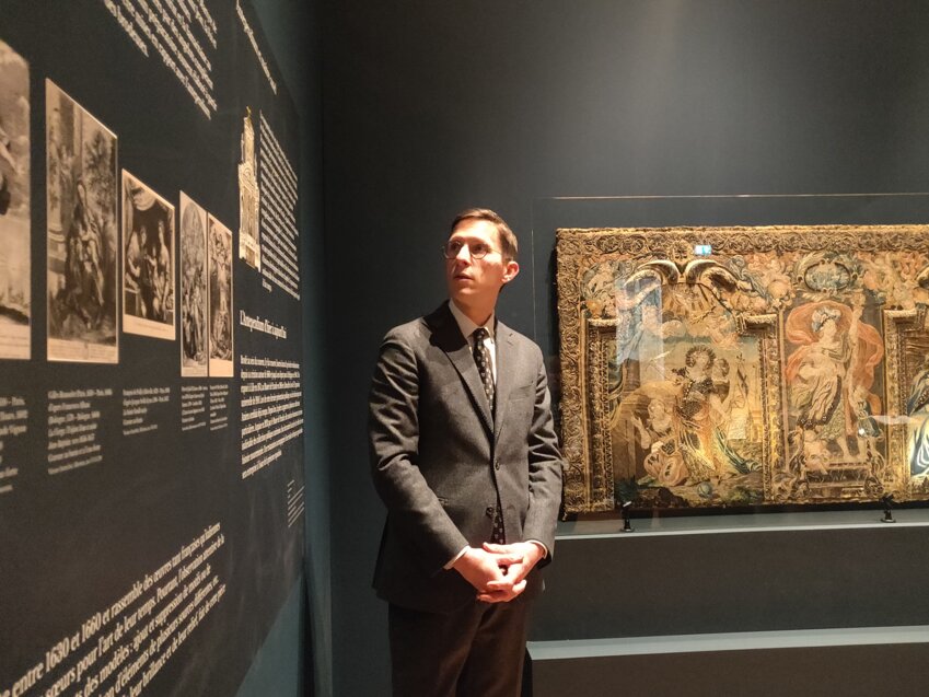 François Séguin, conservateur au Musée de Picardie et commissaire de l'exposition «La Broderie des Ursulines, chef d’œuvre du Grand Siècle». © Aletheia Press / DLP
