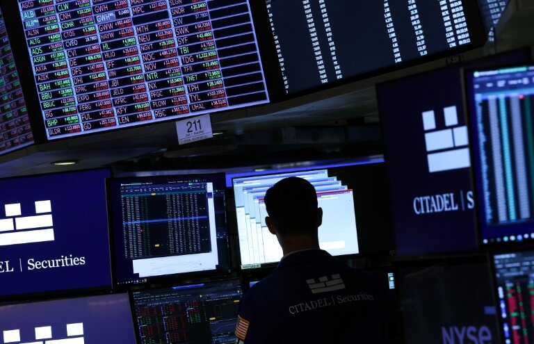 Un opérateur à la Bourse de New York, le 9 avril 2025. © TIMOTHY A. CLARY