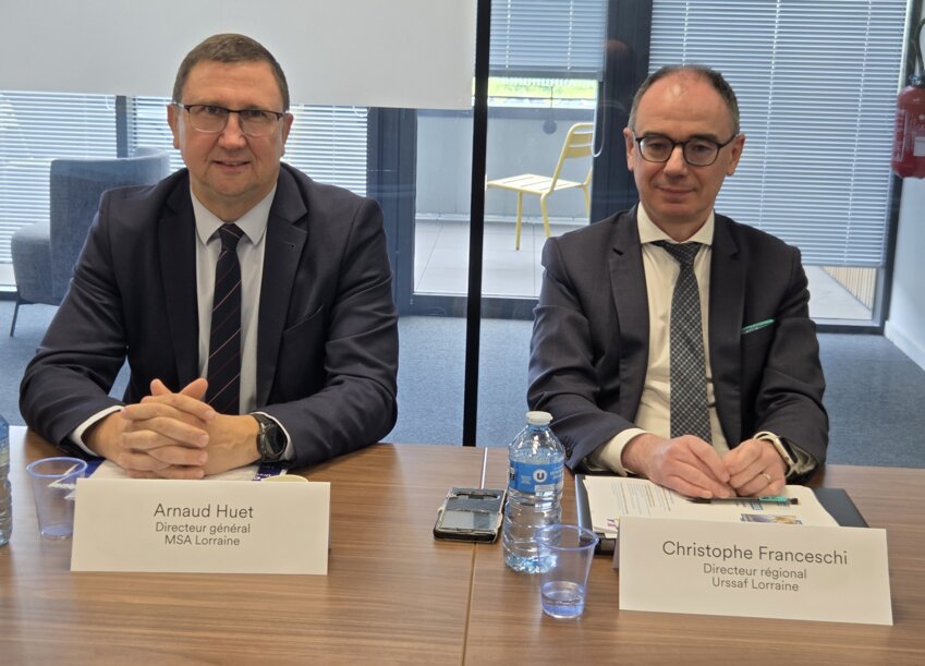 Arnaud Huet, directeur général de MSA Lorraine, et Christophe Franceschi, directeur régional de l'Urssaf Lorraine, ont présenté la note conjoncturelle de l'emploi en Lorraine.  