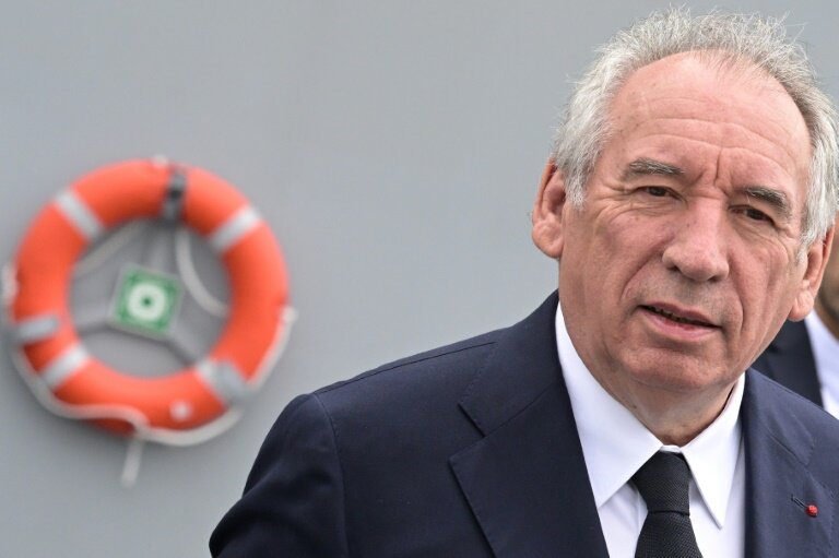 Le Premier ministre François Bayrou lors d'une visite des Chantiers de l'Atlantique à Saint-Nazaire, le 26 mai 2025 © Damien MEYER