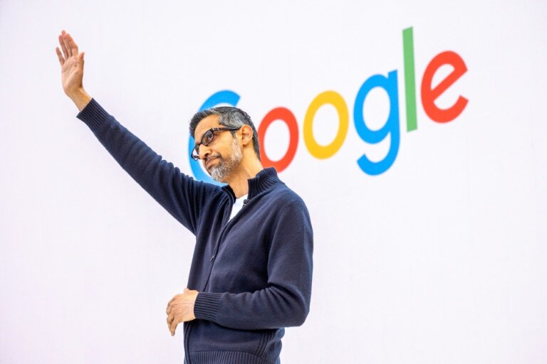 Le PDG de Google, Sundar Pichai, à Mountain View (Californie), le 20 mai 2025 © Camille Cohen