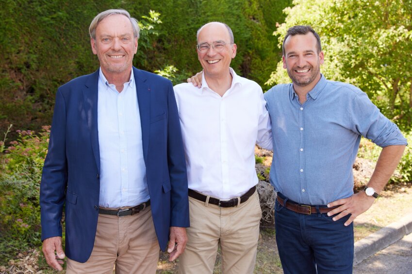 Arnaud Lefrot, président du conseil stratégique, Bertrand Lefort, président d'Indelec et Amaury Lefort, Directeur général. ©Léna Heleta 