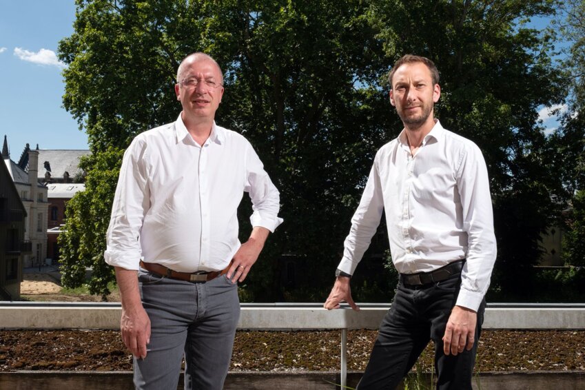Xavier Capron et Domice Dugrès, président et directeur d’ISFAP à Amiens. © Cyrille Struy