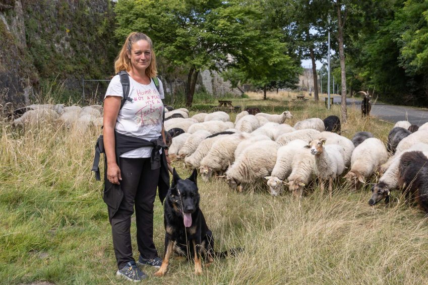 Myriam Clouet est la dernière bergère de l'Aisne à avoir un troupeau en itinérance. © Marie-Line Waroude