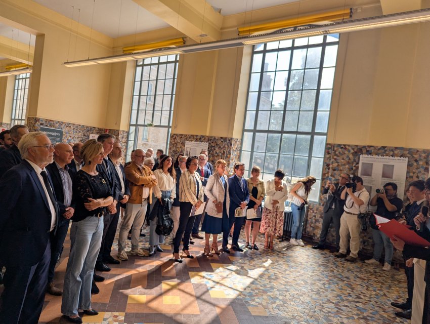 Les élus locaux et les représentants du monde de l’enseignement supérieur se sont retrouvés pour lancer les travaux du chantier du futur campus universitaire de la rue du docteur Maret, ce 19 septembre. © Aletheia Press / Nadège Hubert