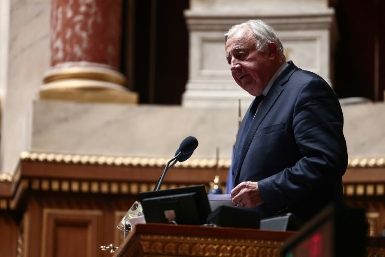Le président LR du Sénat, Gérard Larcher, le 18 juin 2025 au Sénat, à Paris © Thibaud MORITZ