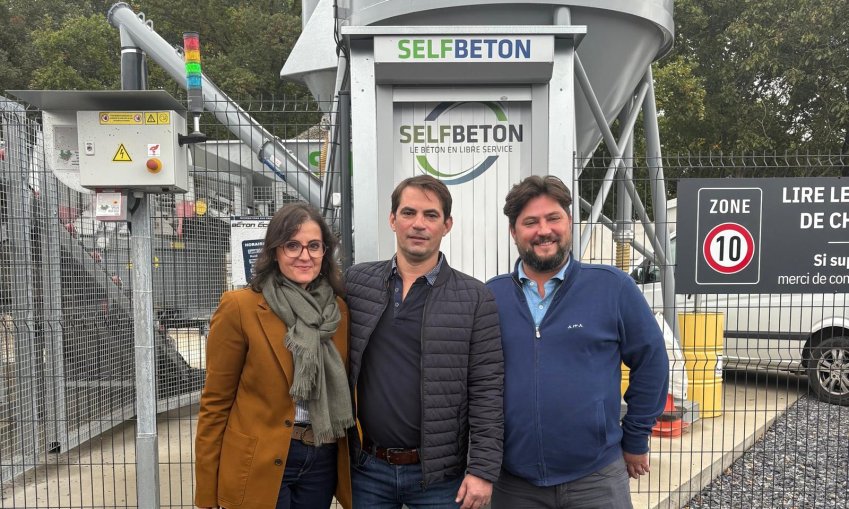 Cindy, Gauthier et Grégoire Anneet, gérants de Béton Eclair à Clairoix. 