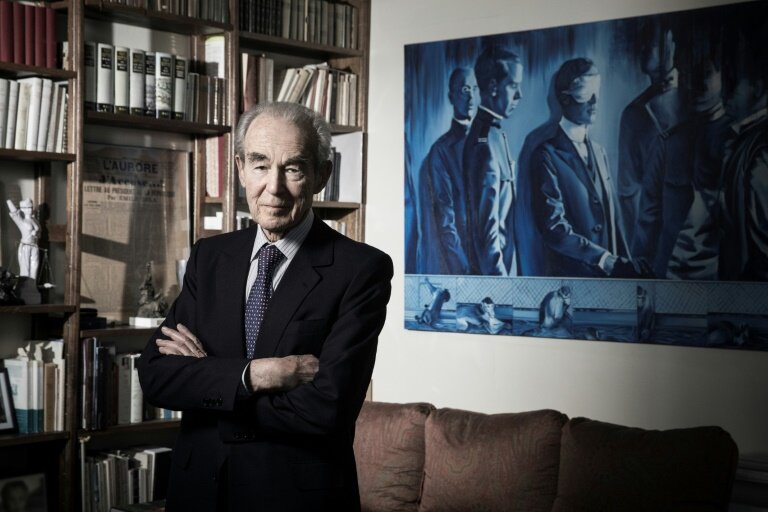 L'ancien ministre de la Justice Robert Badinter dans son bureau à Paris, le 19 avril 2018 © JOEL SAGET