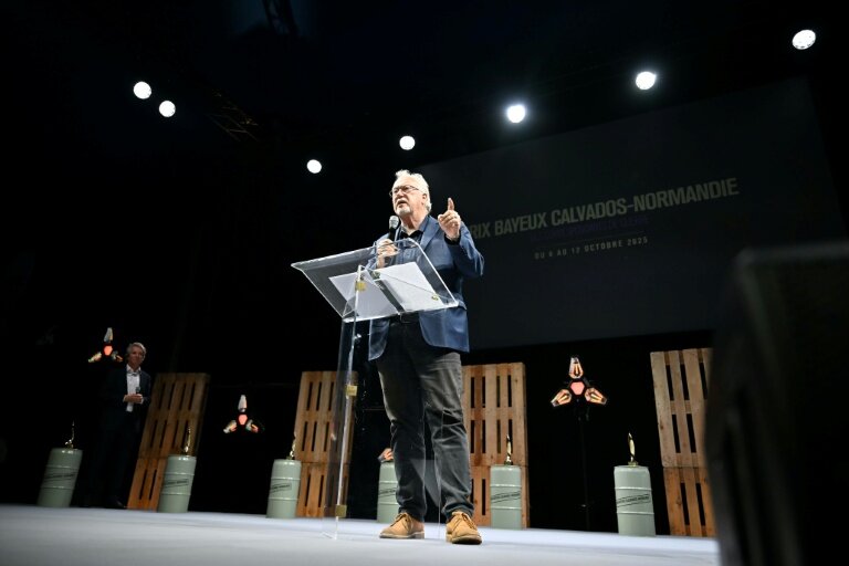 L'auteur américain Jon Lee Anderson, président du jury de la 32e édition du Prix Bayeux, à Bayeux (Calvados), le 11 octobre 2025 © Lou BENOIST