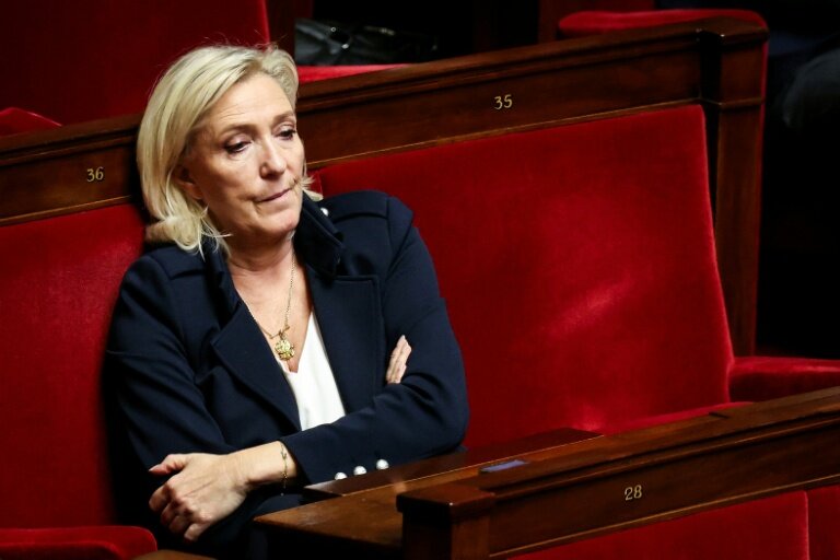 Marine Le Pen à l'Assemblée nationale le 15 octobre 2025, à Paris © Alain JOCARD