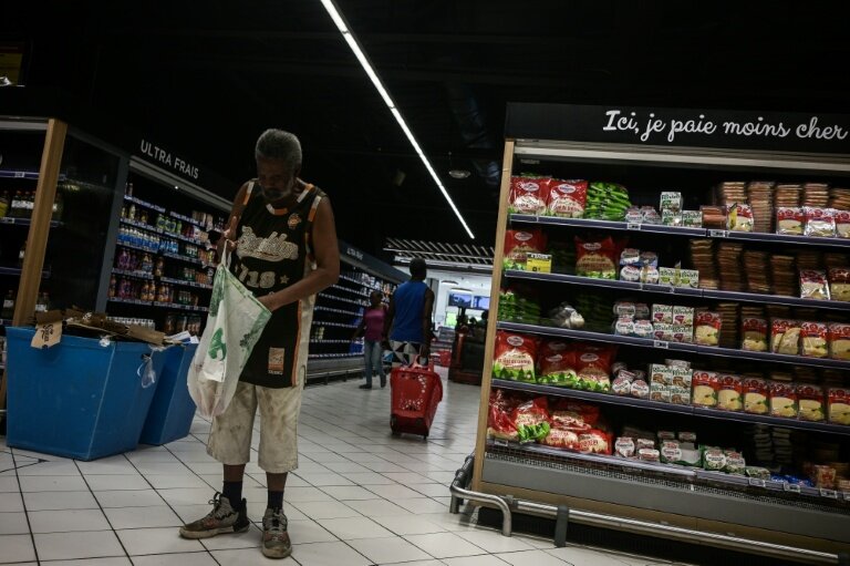 Dans un supermarché le 14 octobre 2024 à Fort-de-France, en Martinique alors secouée par des manifestations contre la vie chère © PHILIPPE LOPEZ