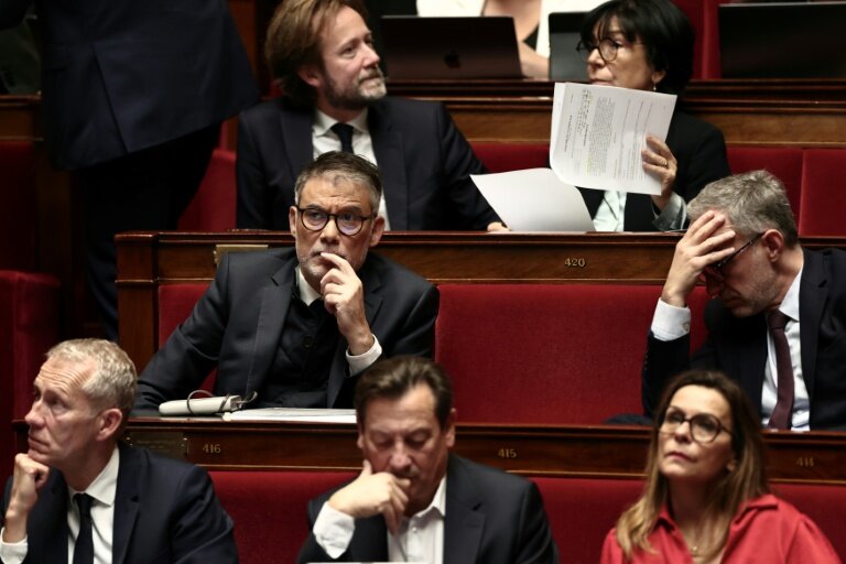 Olivier Faure, le premier secrétaire du PS, à l'Assemblée nationale, Paris, le 31 octobre 2025 © Thibaud MORITZ