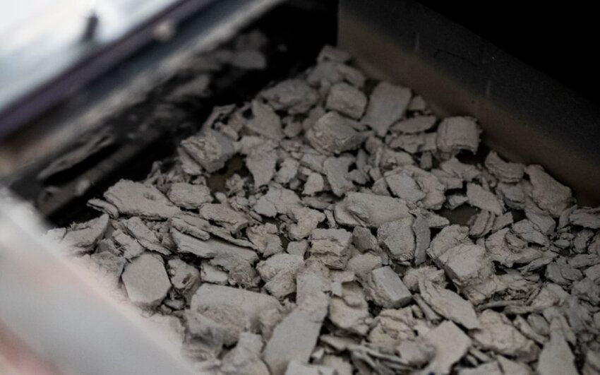 Déchets de fibrociment. © Etex