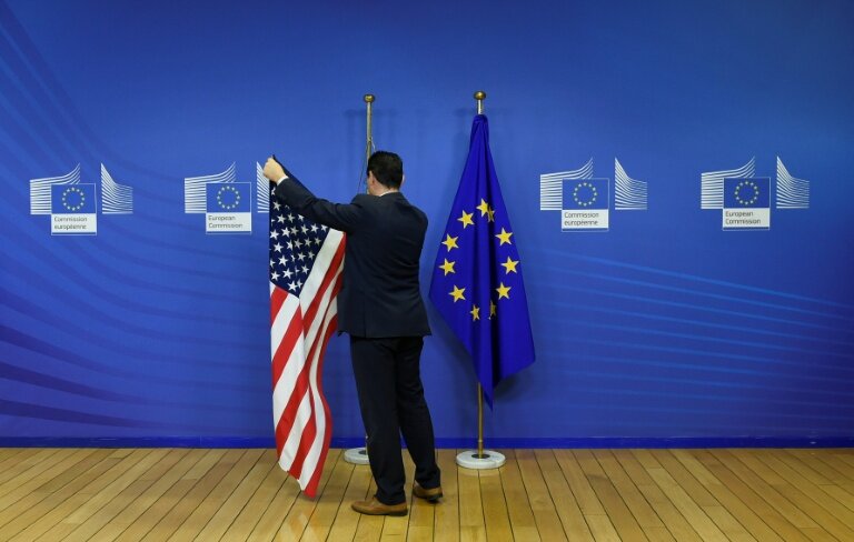 L'UE va plaider pour une réduction des droits de douane imposés par Washington sur les importations d'acier à l'occasion d'une visite de responsables américains à Bruxelles © JOHN THYS