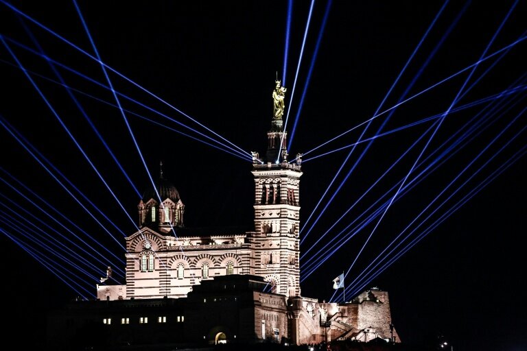 Spectacle son et lumière pour le retour de la Bonne-Mère à Marseille, le 7 décembre 2025 © Thibaud MORITZ