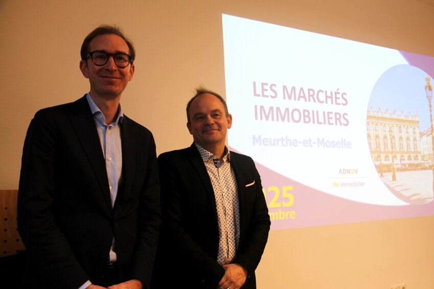 © Emmanuel Varrier. «Une timide reprise est présente mais à tout moment, tout peut s’arrêter», assurent Damien Gegout et Dominique Bravetti, notaires respectivement à Nancy et Vandoeuvre-lès Nancy, membres de l’Observatoire régional de l’immobilier de la Chambre interdépartementale des notaires de la Cour d’appel de Nancy. 